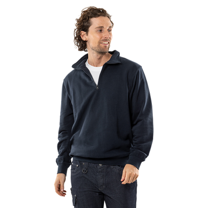 SWEATSHIRT KORT ZIP 1737 SWB Färg: Marin, Storlek: S