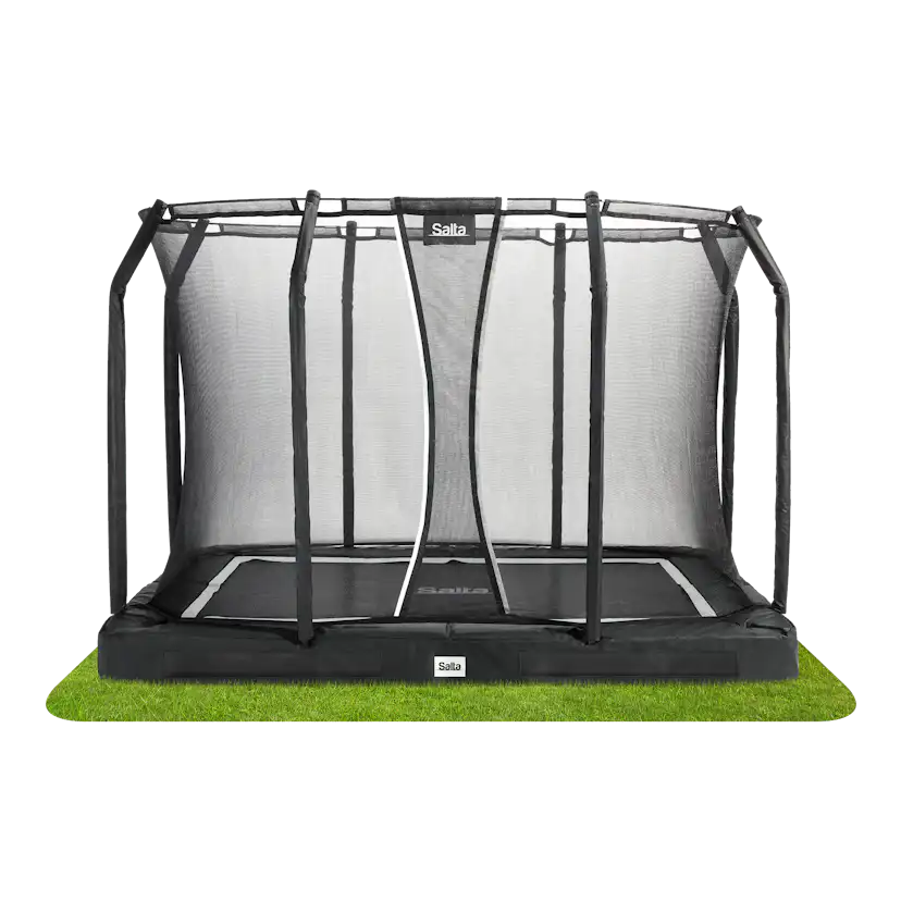 Studsmatta Salta Premium Ground inkl. säkerhetsnät 305x214 cm
