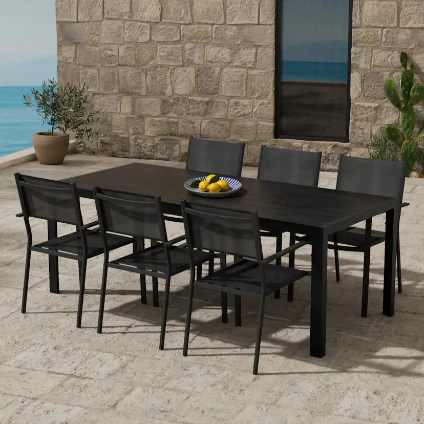 Matgrupp Utomhus Venture Home Break 90x205 cm med 6 st Copacabana Trädgårdsstolar