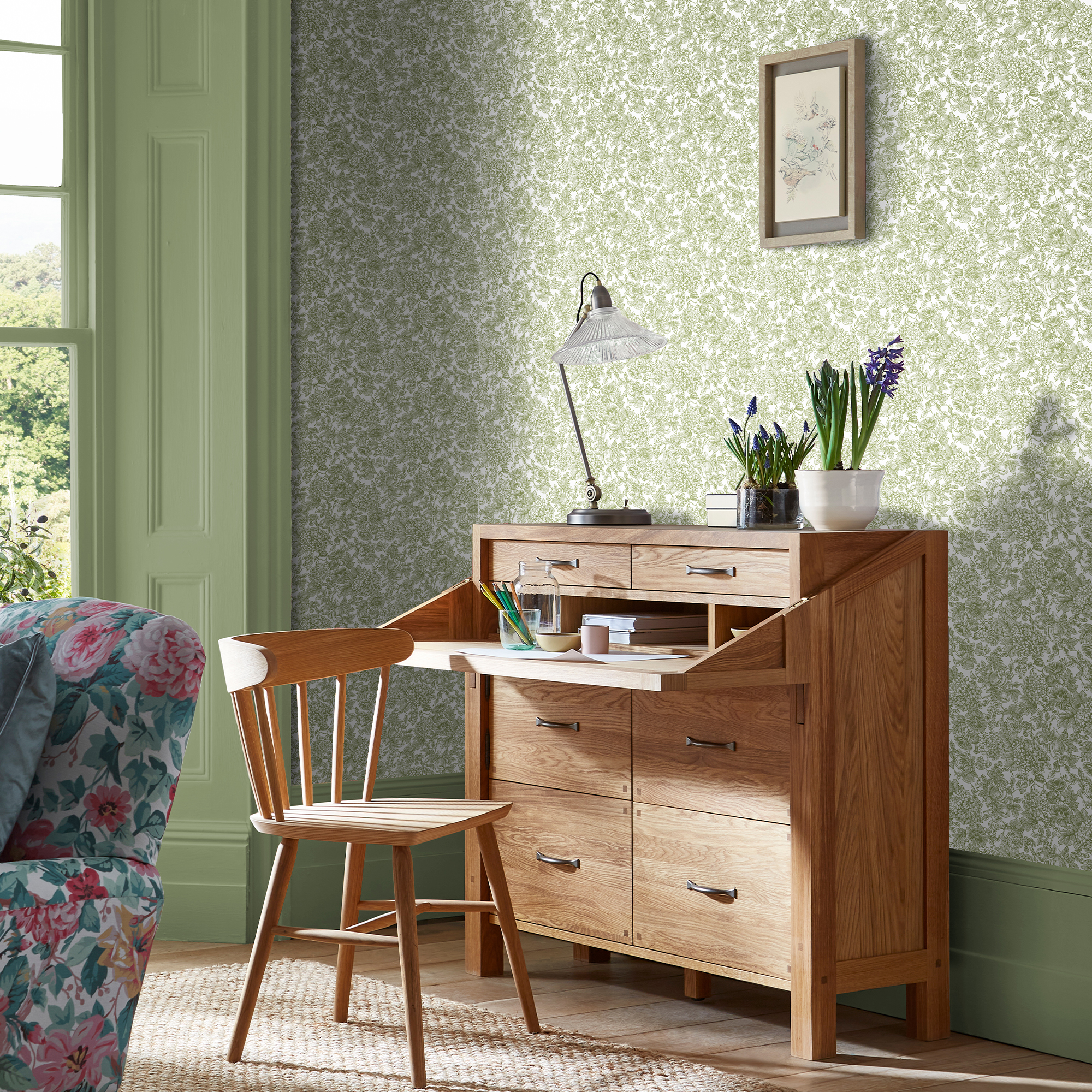 Tapet Laura Ashley Louise Moss Grön 121080