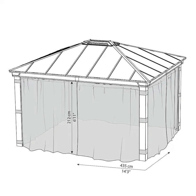 Myggnät Canopia by Palram Set Till Dallas Gazebo 4,3 X 4,3 m