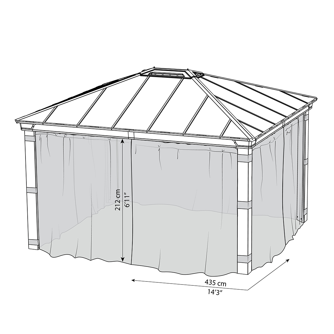 Myggnät Canopia by Palram Set Till Dallas Gazebo 4,3 X 4,3 m