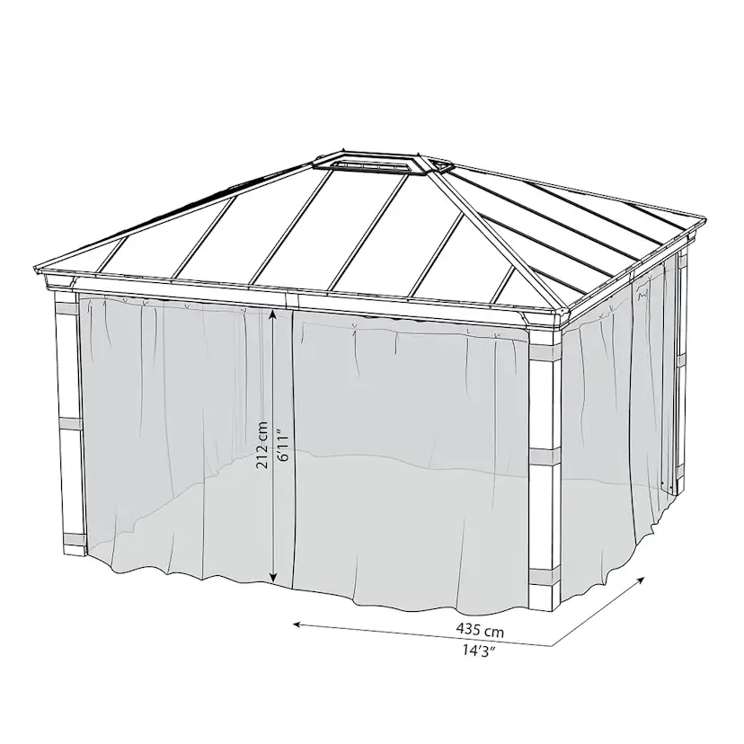 Myggnät Canopia by Palram Set Till Dallas Gazebo 4,3 X 4,3 m