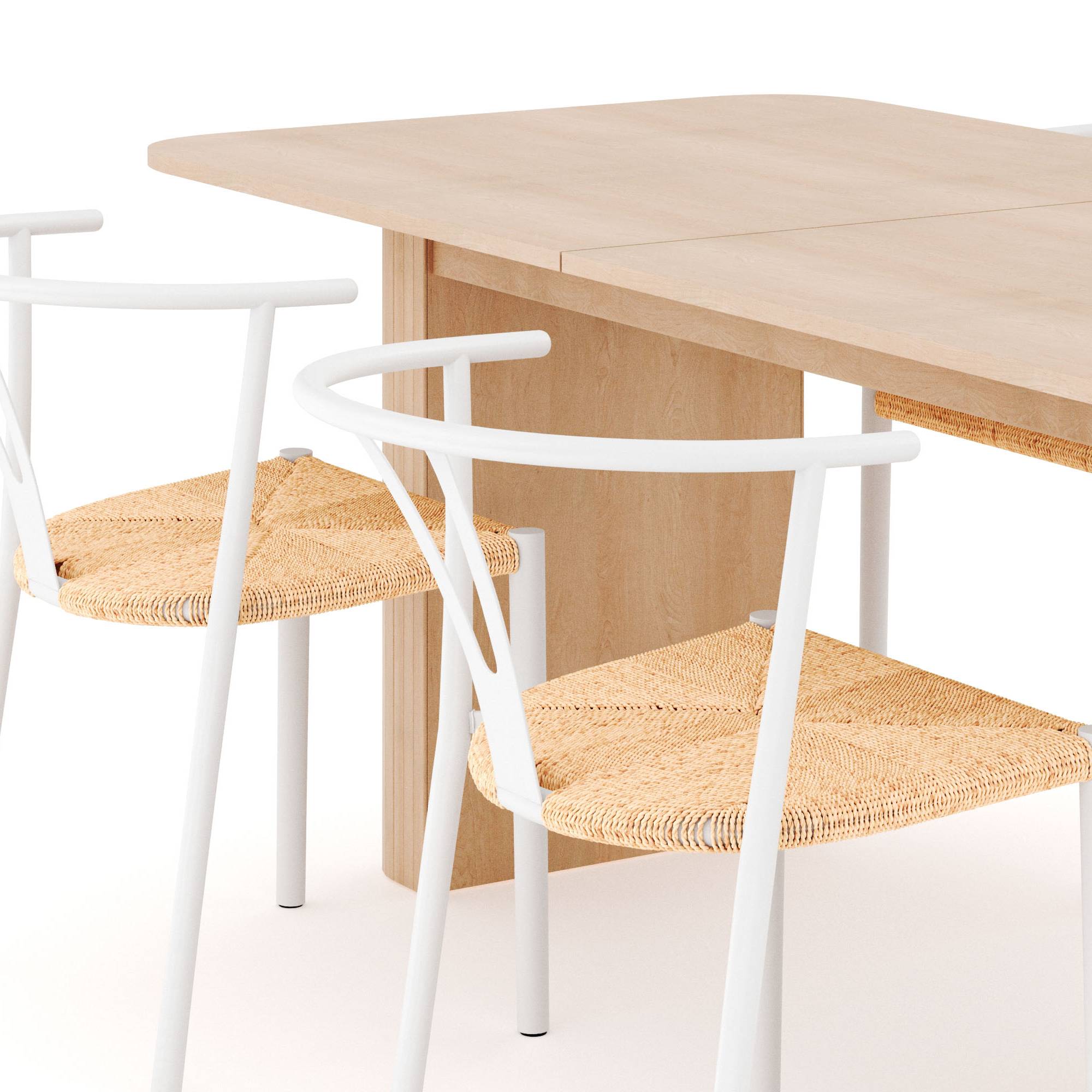 Matgrupp Bark Kopparbo Rektangulärt Matbord 180-240 cm Förlängningsbartt med 4 Elysia Matstol