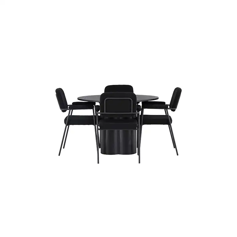 Matgrupp Venture Home Olivia Ø110 cm med 4 st Yesterday stolar