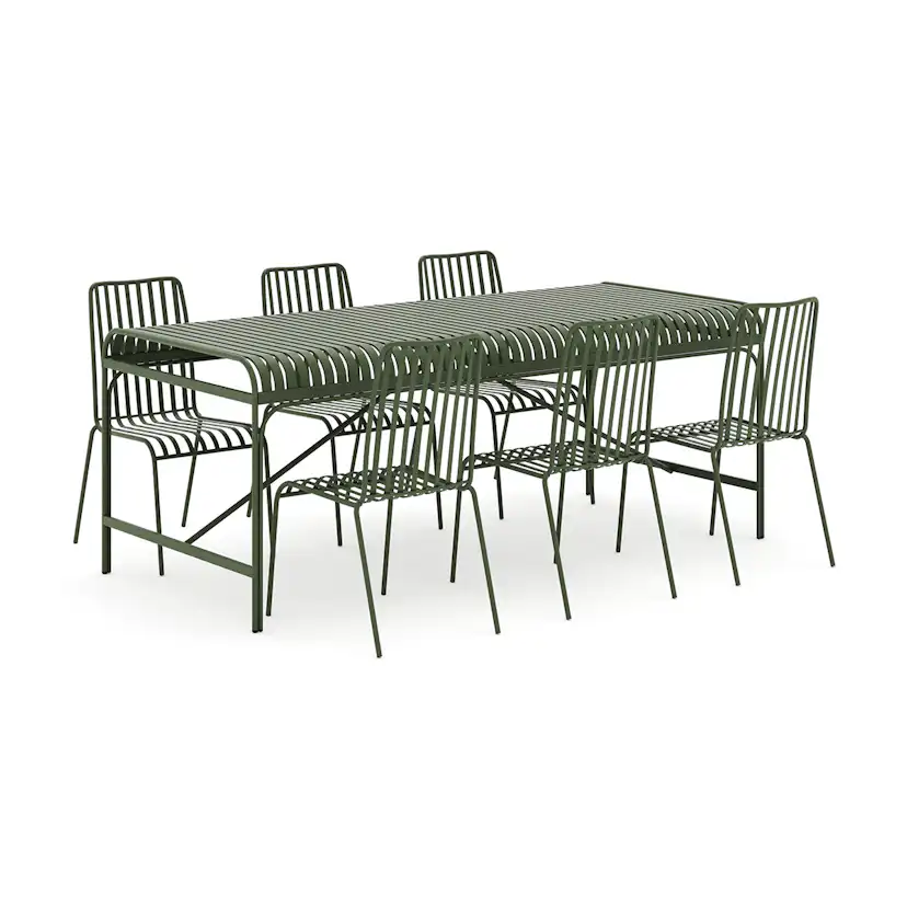 Trädgårdsgrupp Comfort Garden Jarva utomhus matgrupp 200 cm med 6 Jarva matstolar