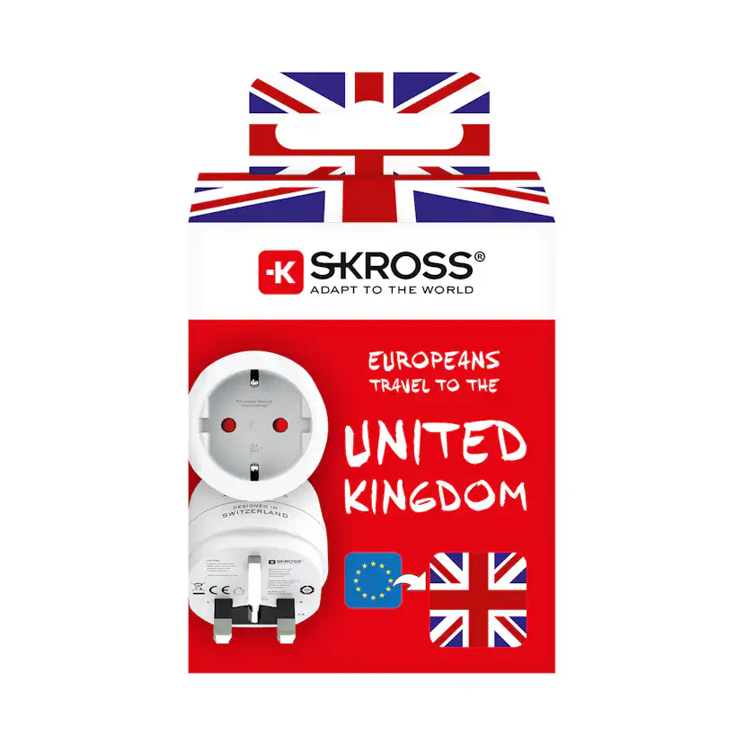 Reseadapter Skross Europa till UK Jordad