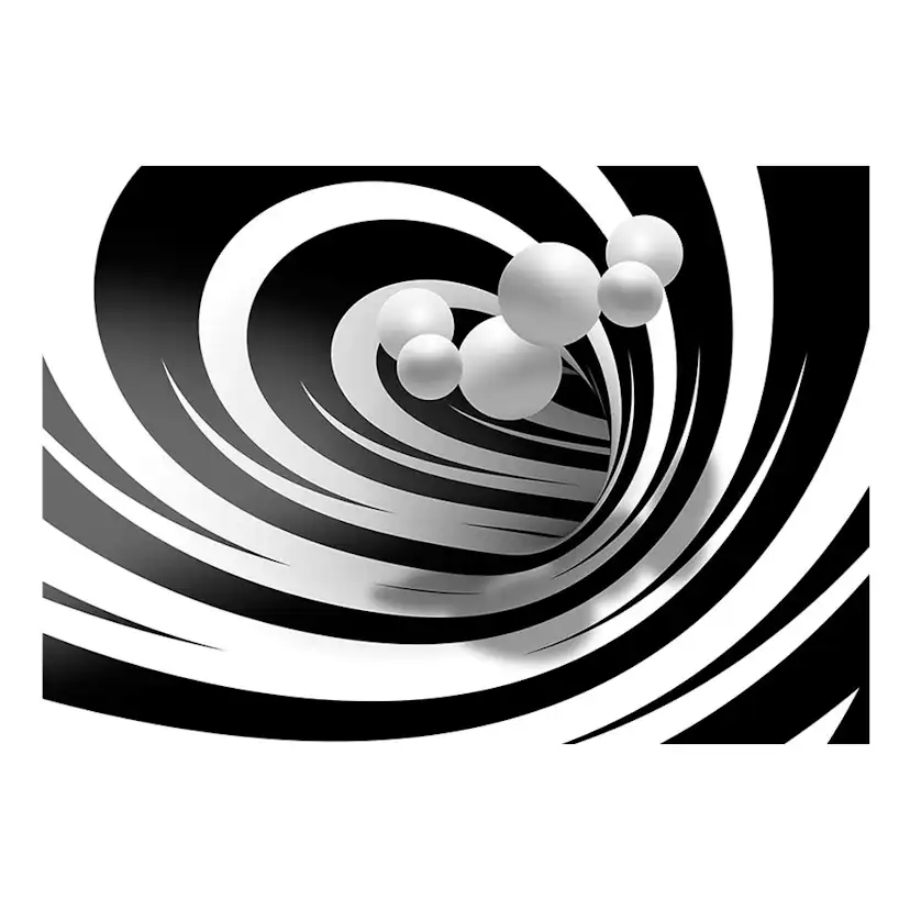 Twisted In Black & White 250x175 Storlek: 250x175 cm
