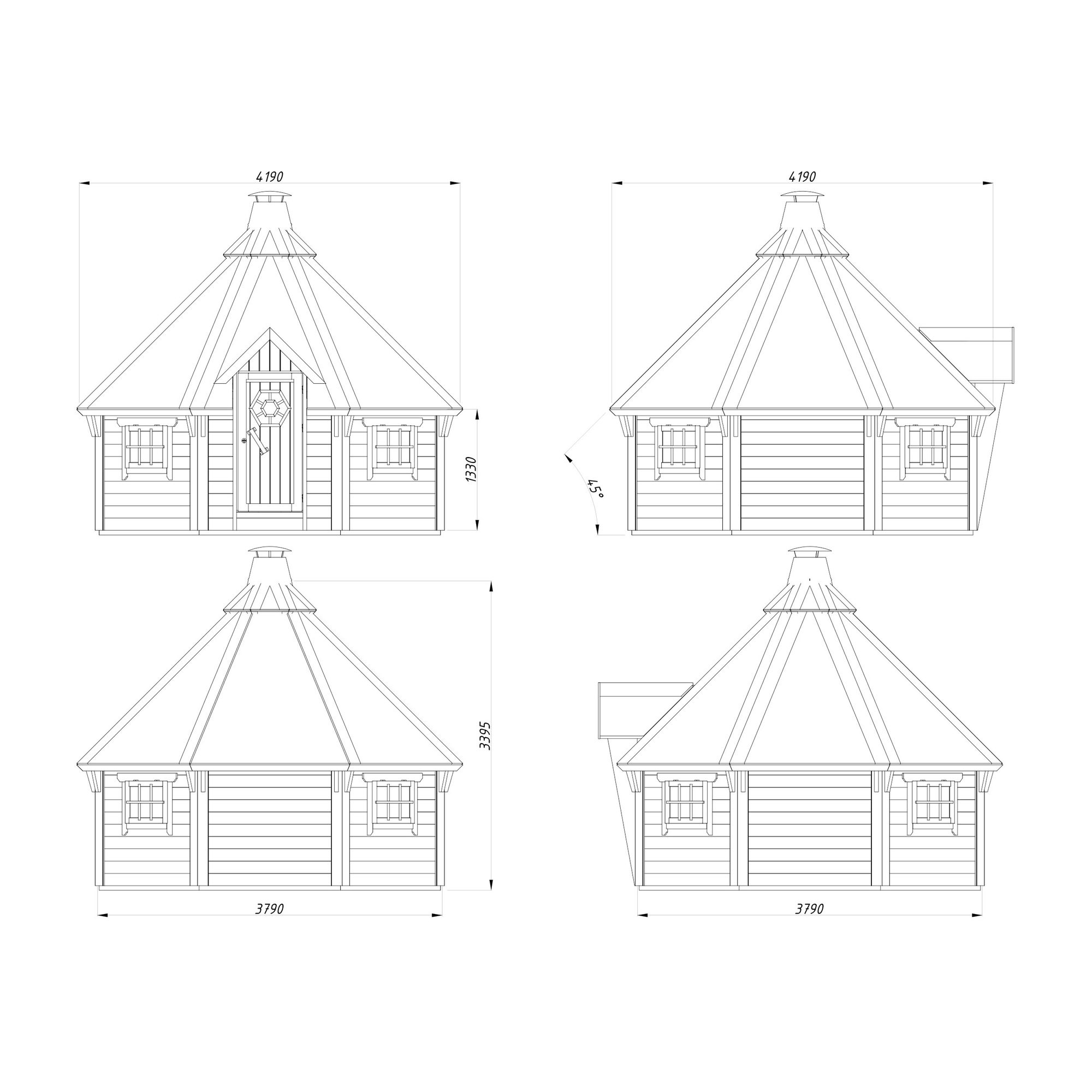 Grillkåta Palmako Eva 11,9 m2