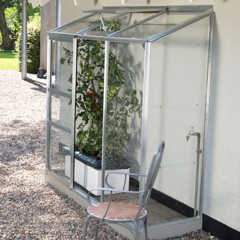 Väggväxthus Vitavia Ida 1,3 kvm aluminium Poly Väggväxthus Vitavia Ida 1,34 kvm aluminium Polykarbonat