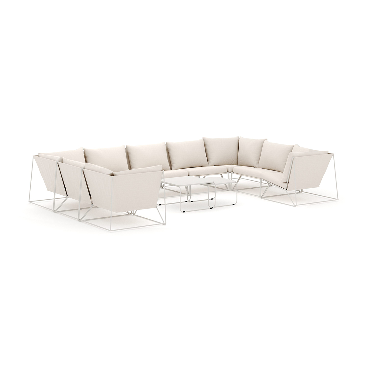 Loungesoffa Comfort Garden Usteryd utomhus U-soffa 9-sits med stängt avslut