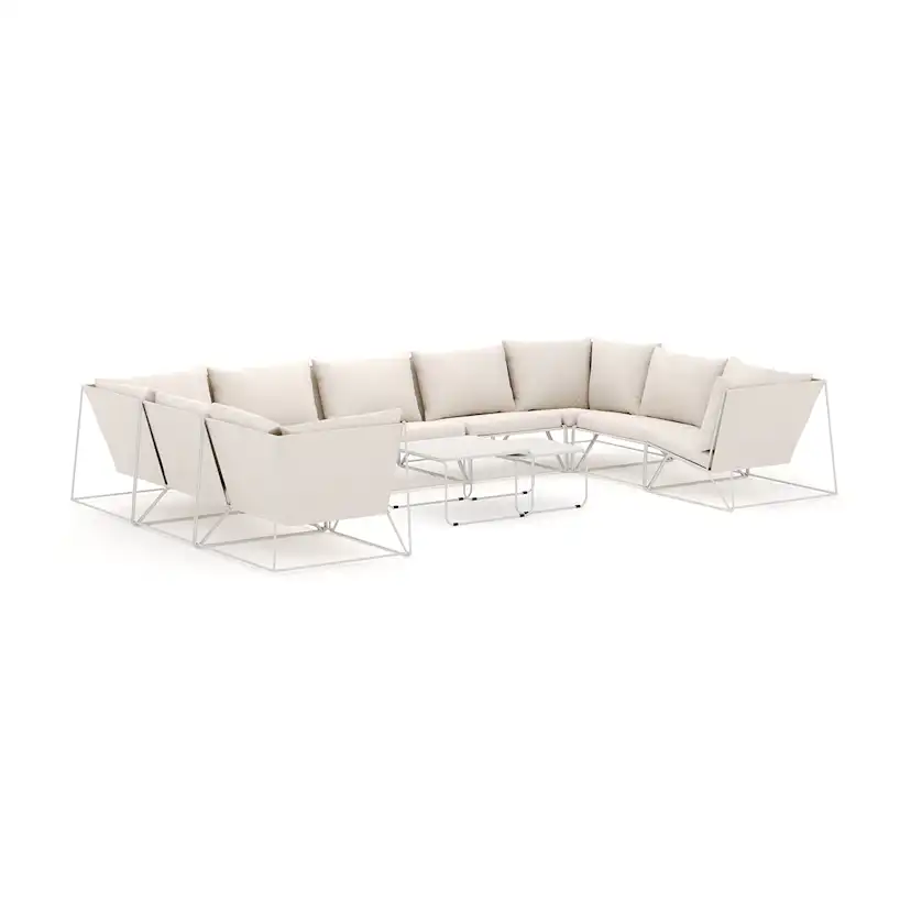 Loungesoffa Comfort Garden Usteryd utomhus U-soffa 9-sits med stängt avslut