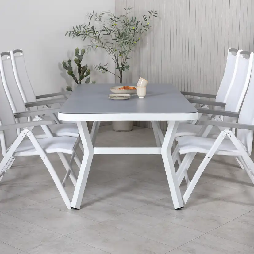 Matgrupp Utomhus Venture Home Virya 160x90 med 6 Albany PositionsTrädgårdsstolar