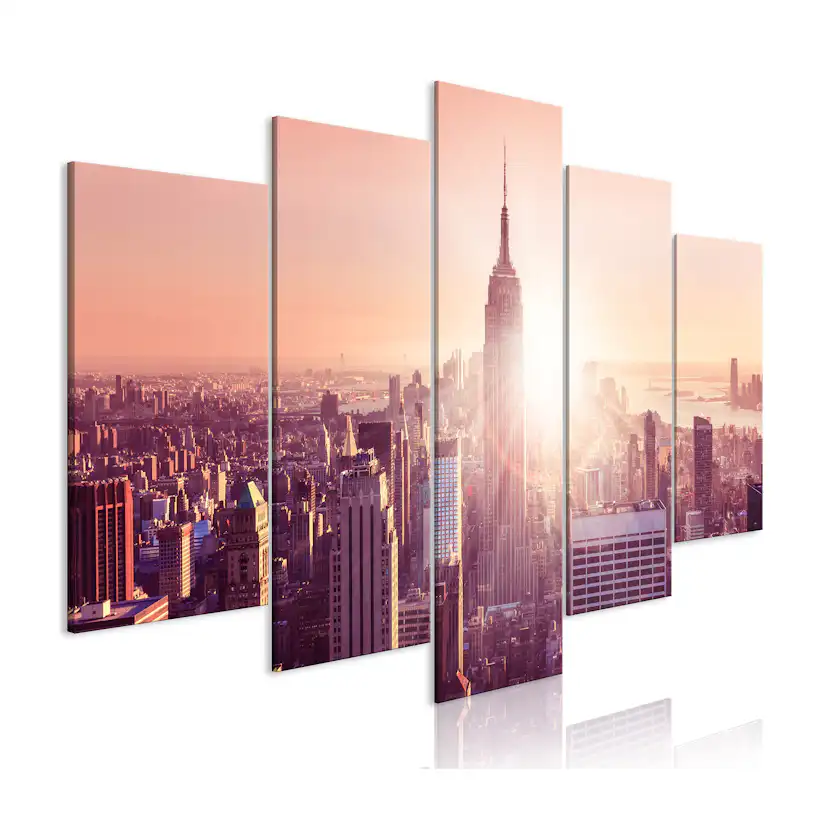 Tavla Arkiio Sun over Manhattan Orange 5 delar