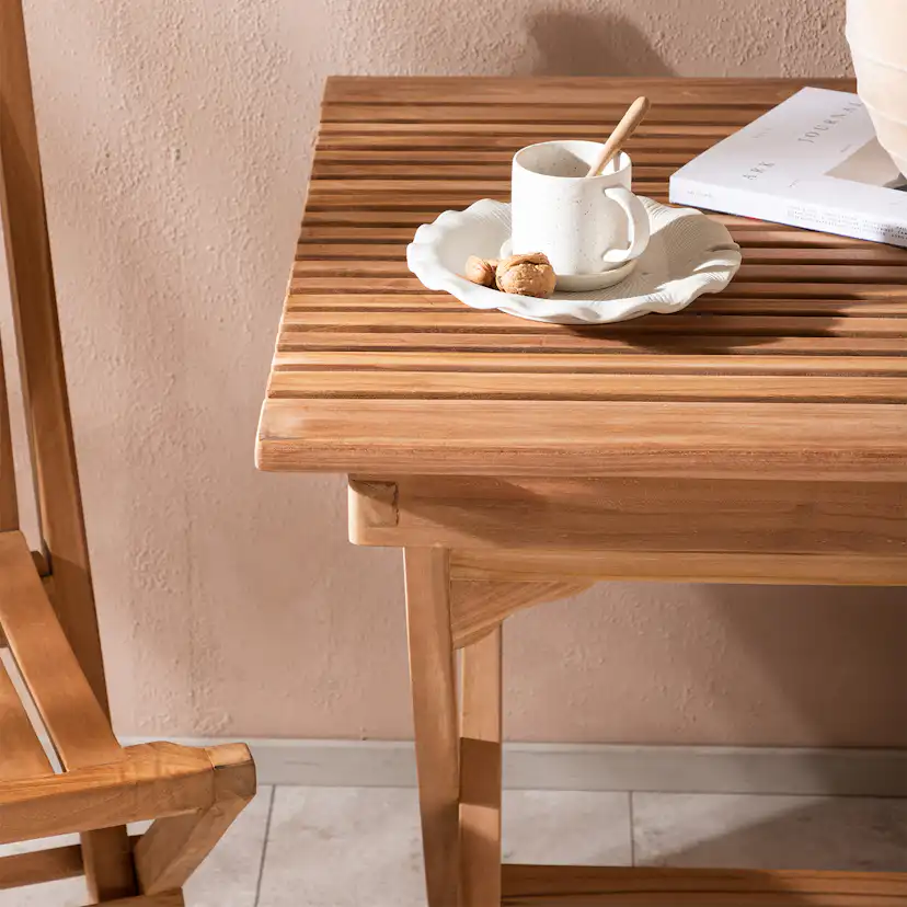 Cafégrupp Venture Home Ghana 70x70 med 2 Ghana Fällbara Stolar