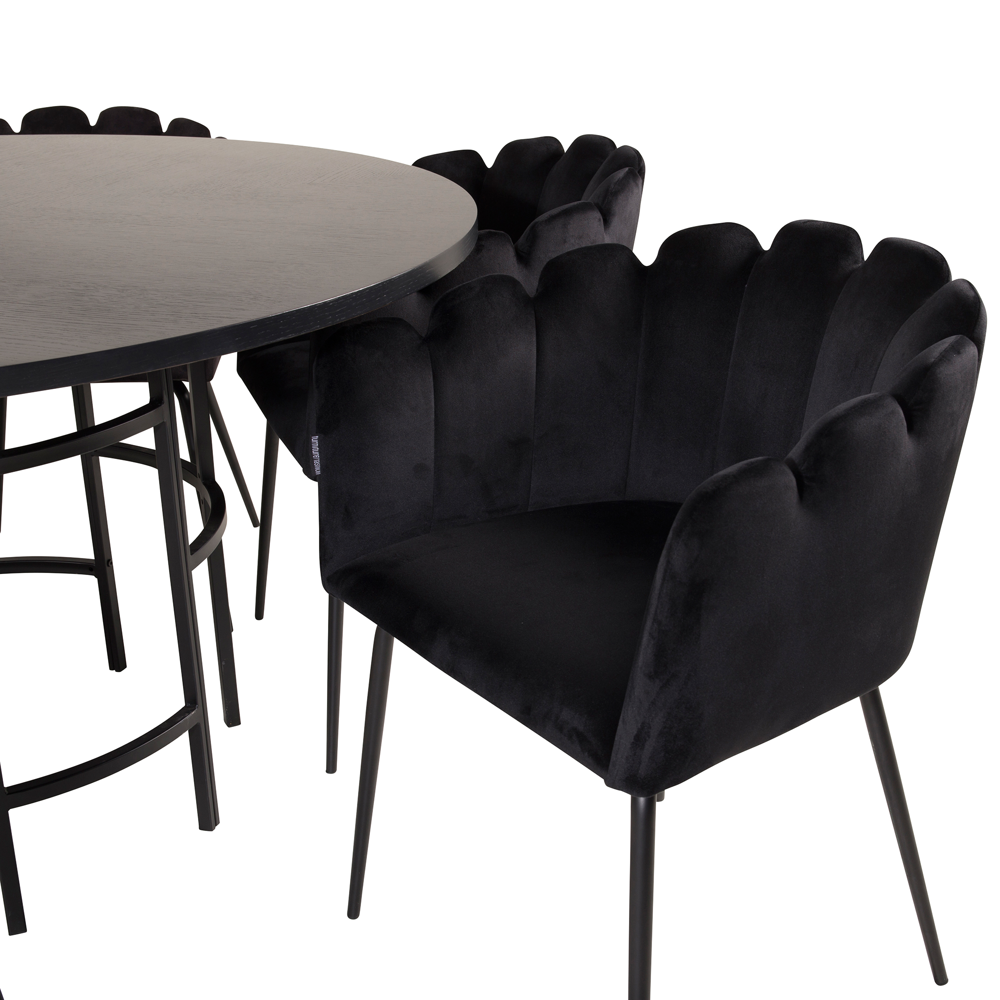 Matgrupp furniture/fashion Copenhagen med 6 Svarta Limhamn Stolar