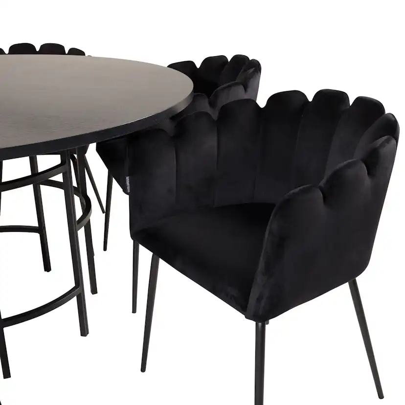 Matgrupp furniture/fashion Copenhagen med 6 Svarta Limhamn Stolar