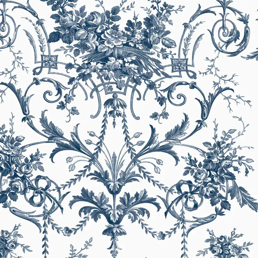 Tapet Laura Ashley Tuileries Midnight Blå 122767
