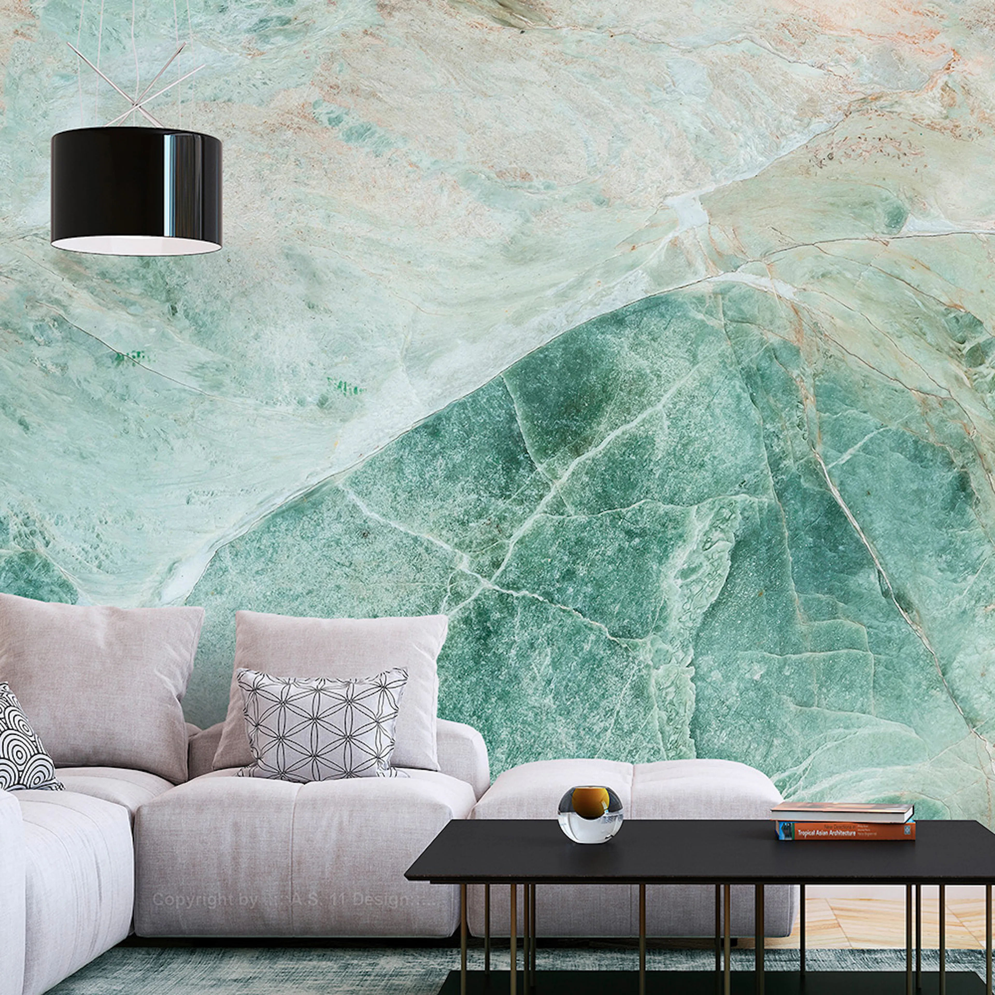 Fototapet Arkiio Turquoise Marble Självhäftande
