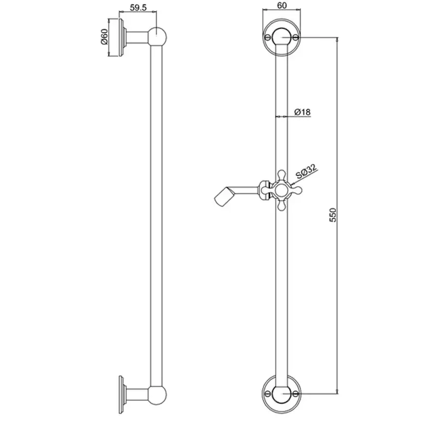 Duschstång till handdusch Burlington V33