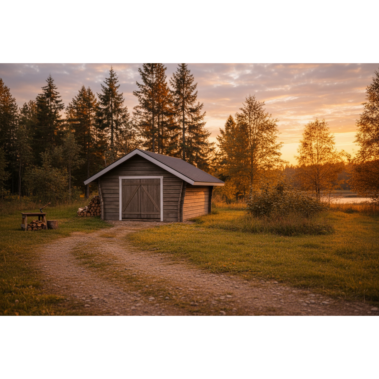 Timmerlada LP Garden Kymppi med spaltvägg 10 m²
