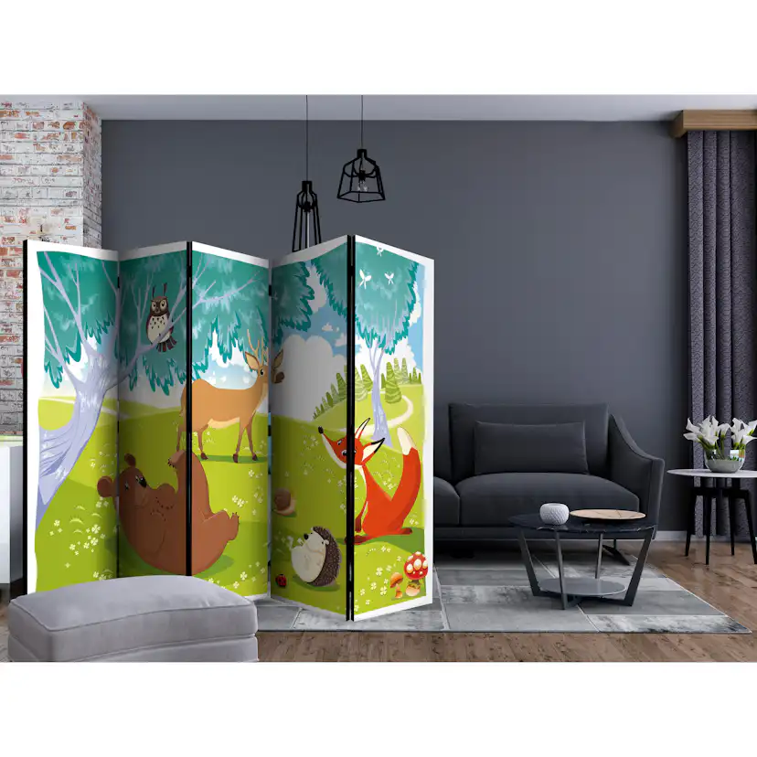 Rumsavdelare Skärmvägg Arkiio Funny Animals II 225x172 cm
