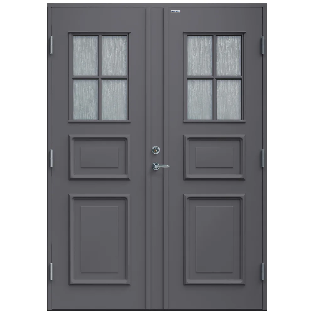 Parytterdörr Elvira Cotswoldglas 15x21 NCS S-6502-B, Grå BxH: 150x210 cm, Grafitgrå