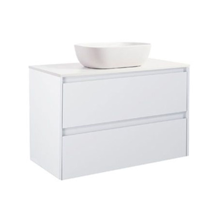 Luxo 90Vitm Bs Vit+Ts Rektvit Färg Tvättställsskåpet: Matt Vit, Färg Bänkskiva: Vit, Färg Tvättställ: Vit - B: 908 mm, H: 737 mm, D: 470 mm