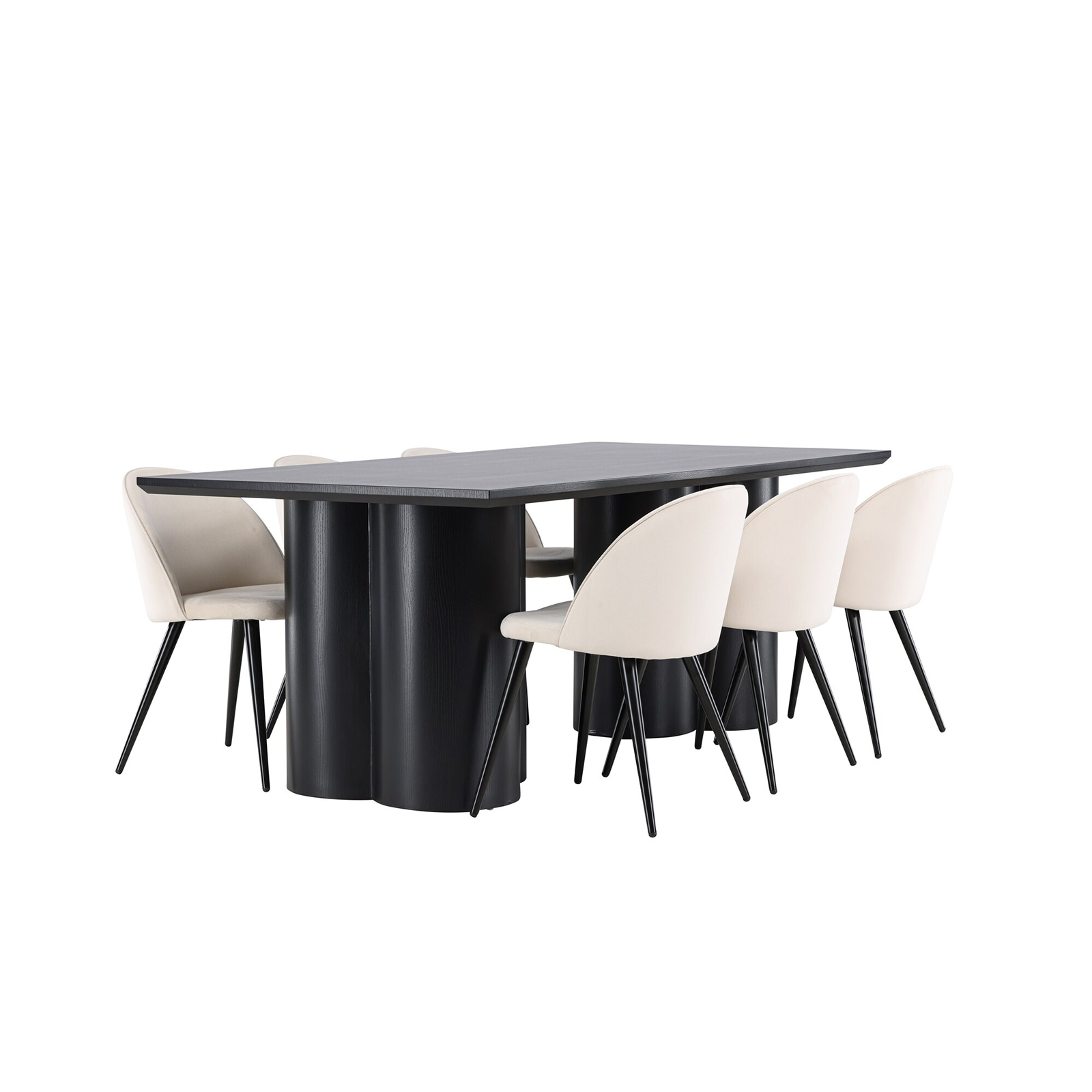 Matgrupp Venture Home Olivia 210 med 6 st Velvet Stolar