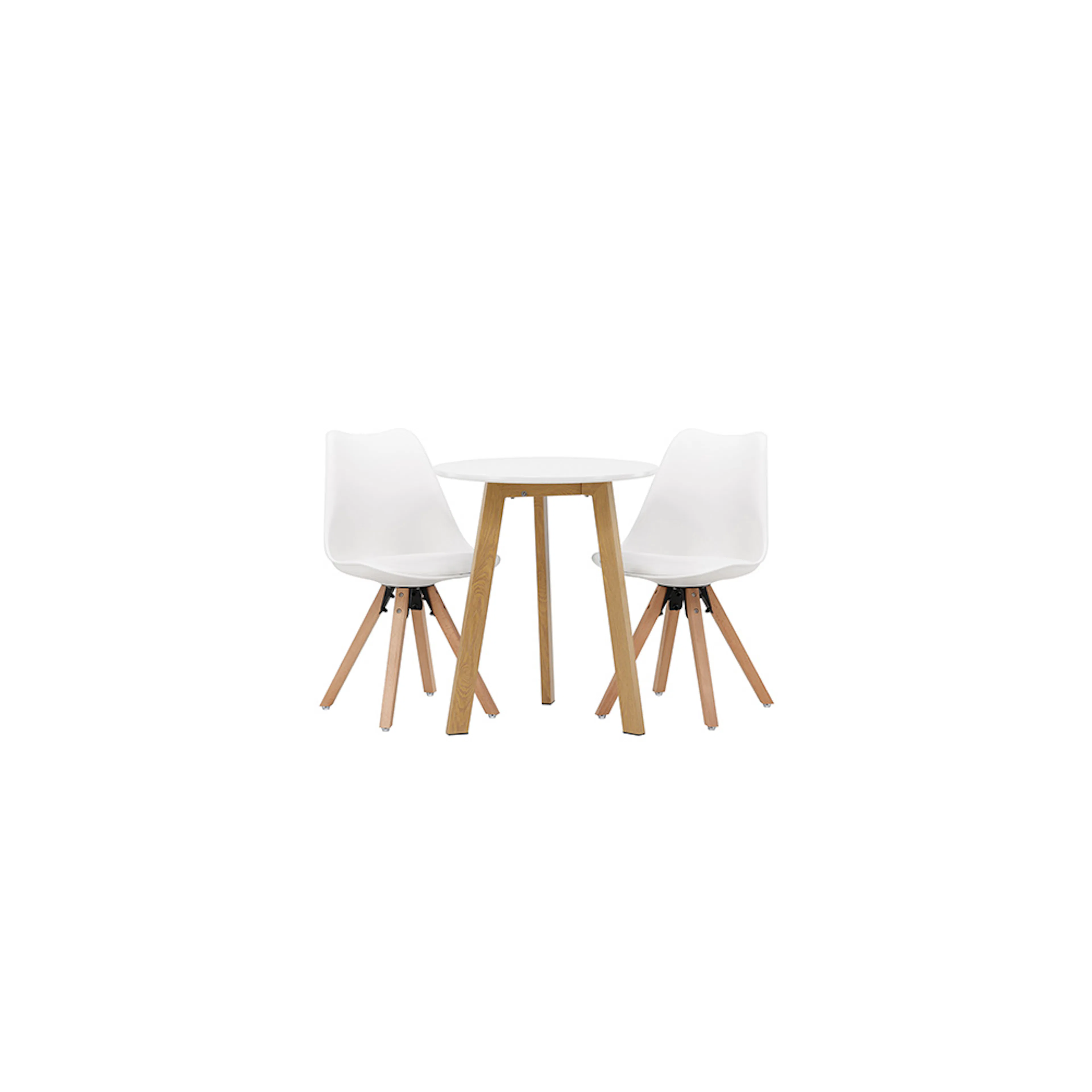 Matgrupp Venture Home Leonora Ø65 cm med 2 st Zeno stolar Vit