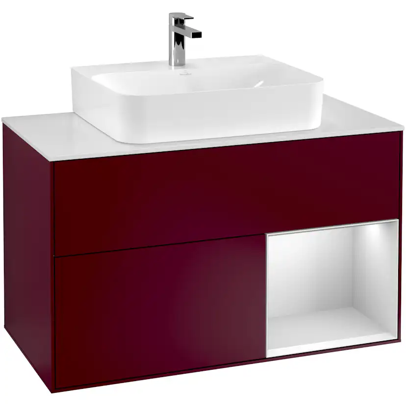 Tvättställsskåp Villeroy & Boch Finion med 2 Lådor Hylla och Bänkskiva för Centrerat Tvättställ