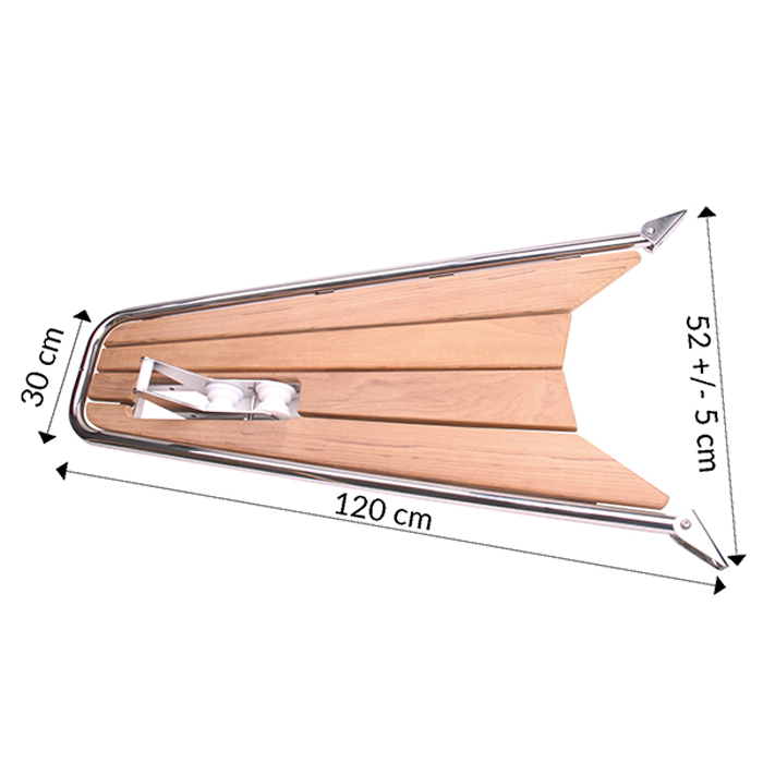 Peke 1852 Teak Med Ankarrulle 115x52 cm