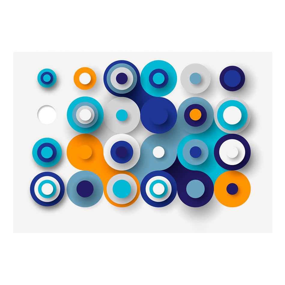 Fototapet Arkiio Geometry Of Blue Wheels