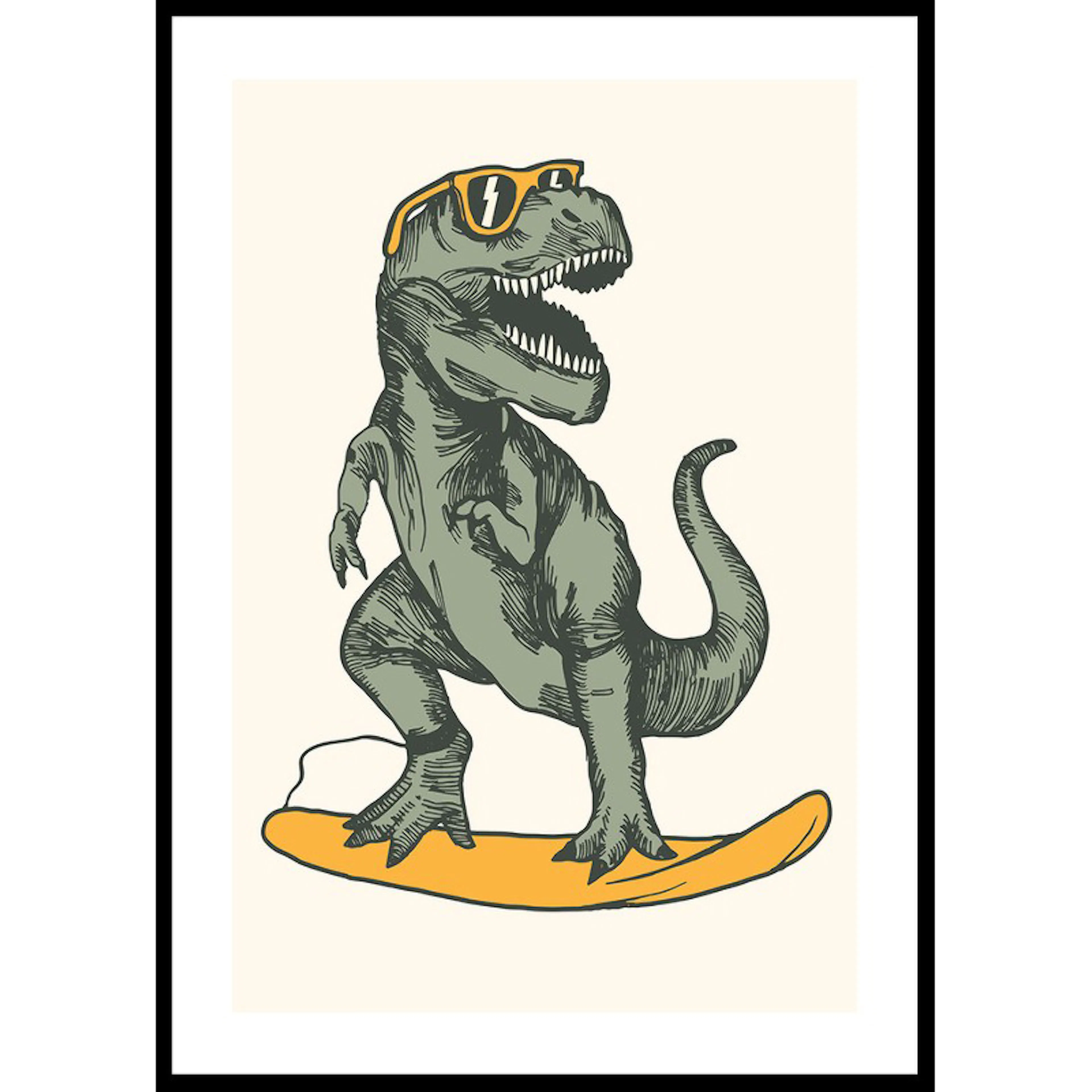 T-rex Dino Surfing 50x70 50x70 cm