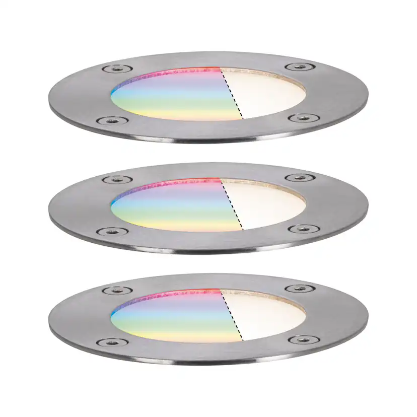 LED Infälld Markbelysning Paulmann Plug & Shine Smart Home Zigbee 3.0 Floor Profil IP67 RGBW+ 3,7W 3-pack