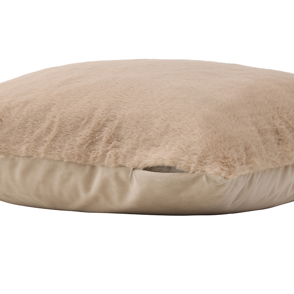 Thea Cushion Cover Rabbit fur/Poly Velvet - Beige Beige