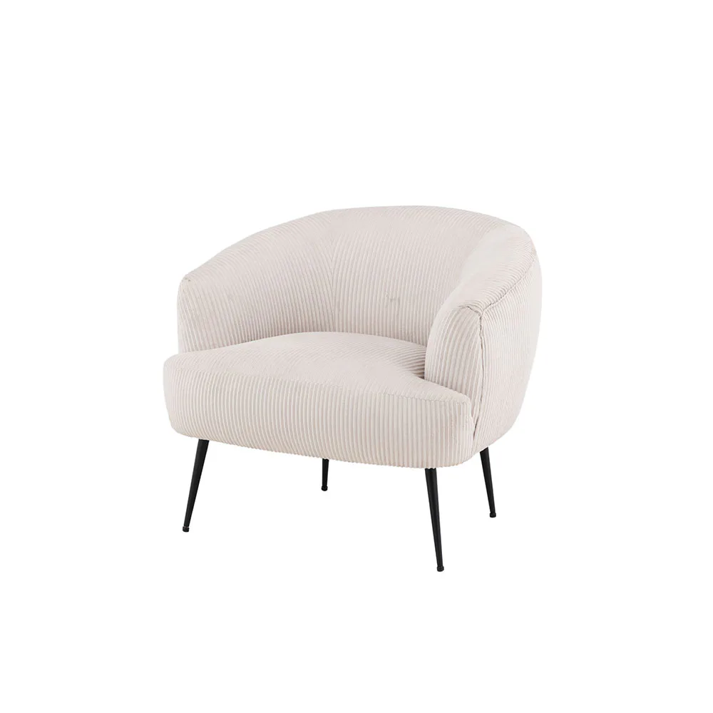Derry Single Sofa - Black / Beige Corduroy Beige