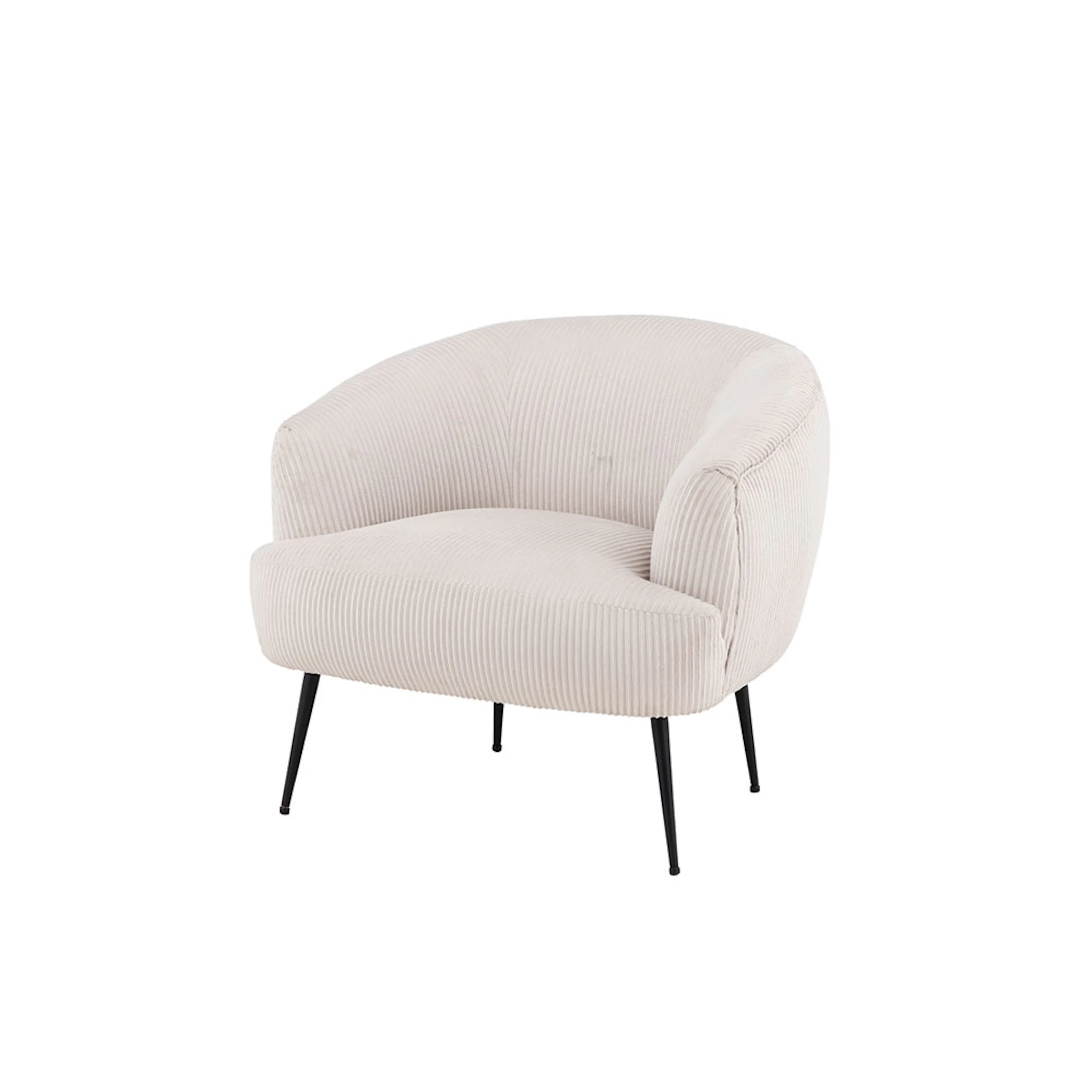 Derry Single Sofa - Black / Beige Corduroy Beige