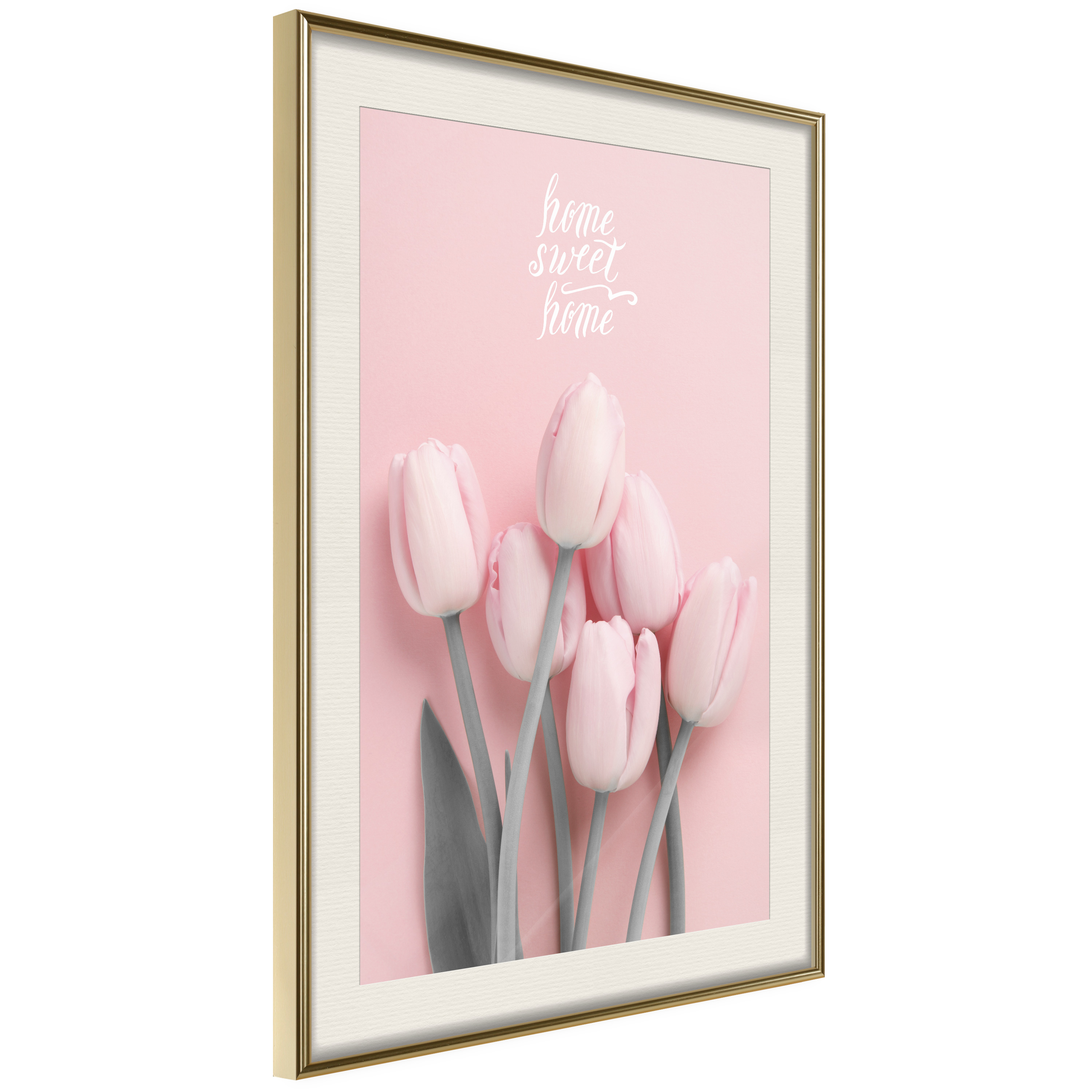 Affisch - Six Tulips [Poster] 30x45 Guld ram med passepartout, 30x45 cm