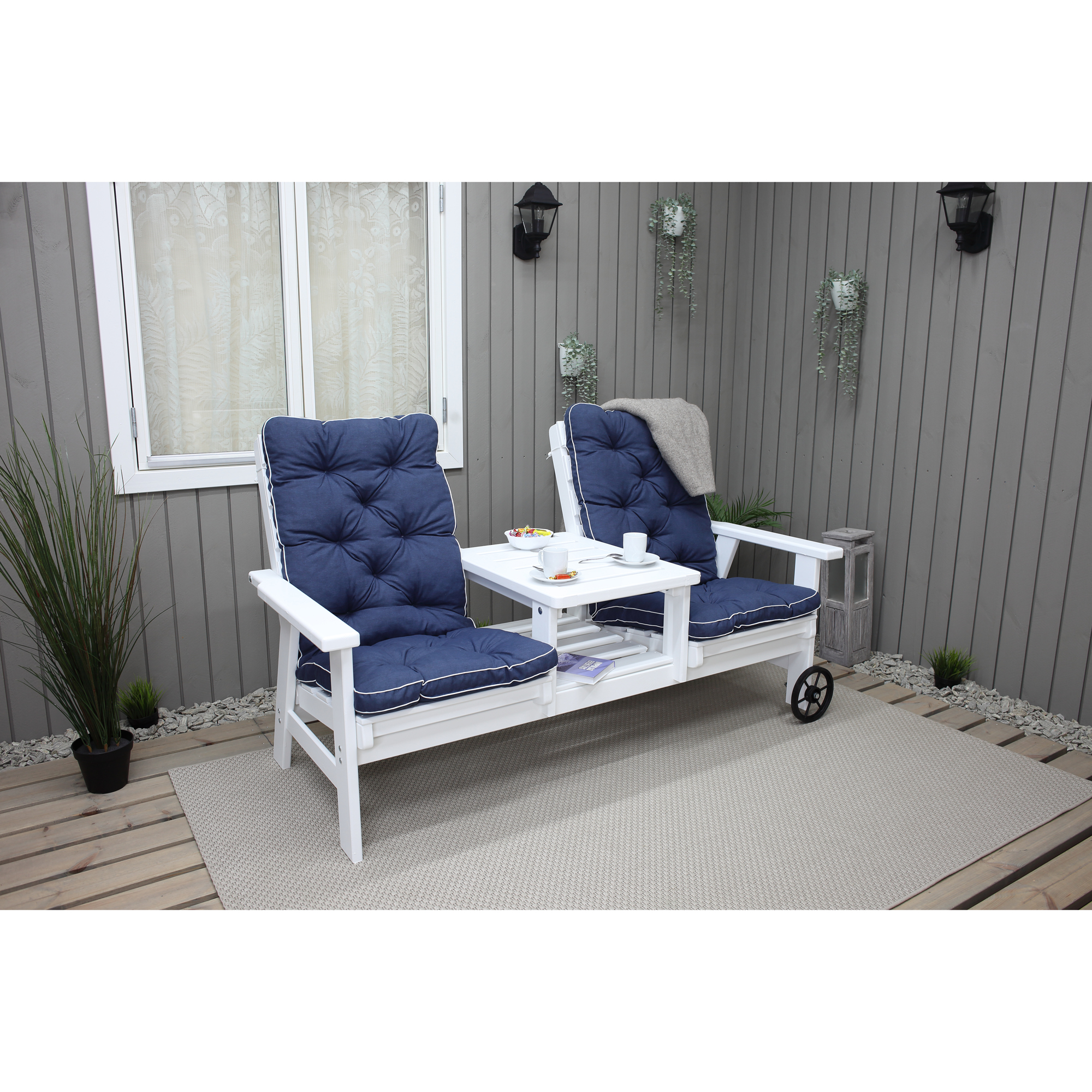 MALMÖ high-back cushion, blue, 2-pack Blå