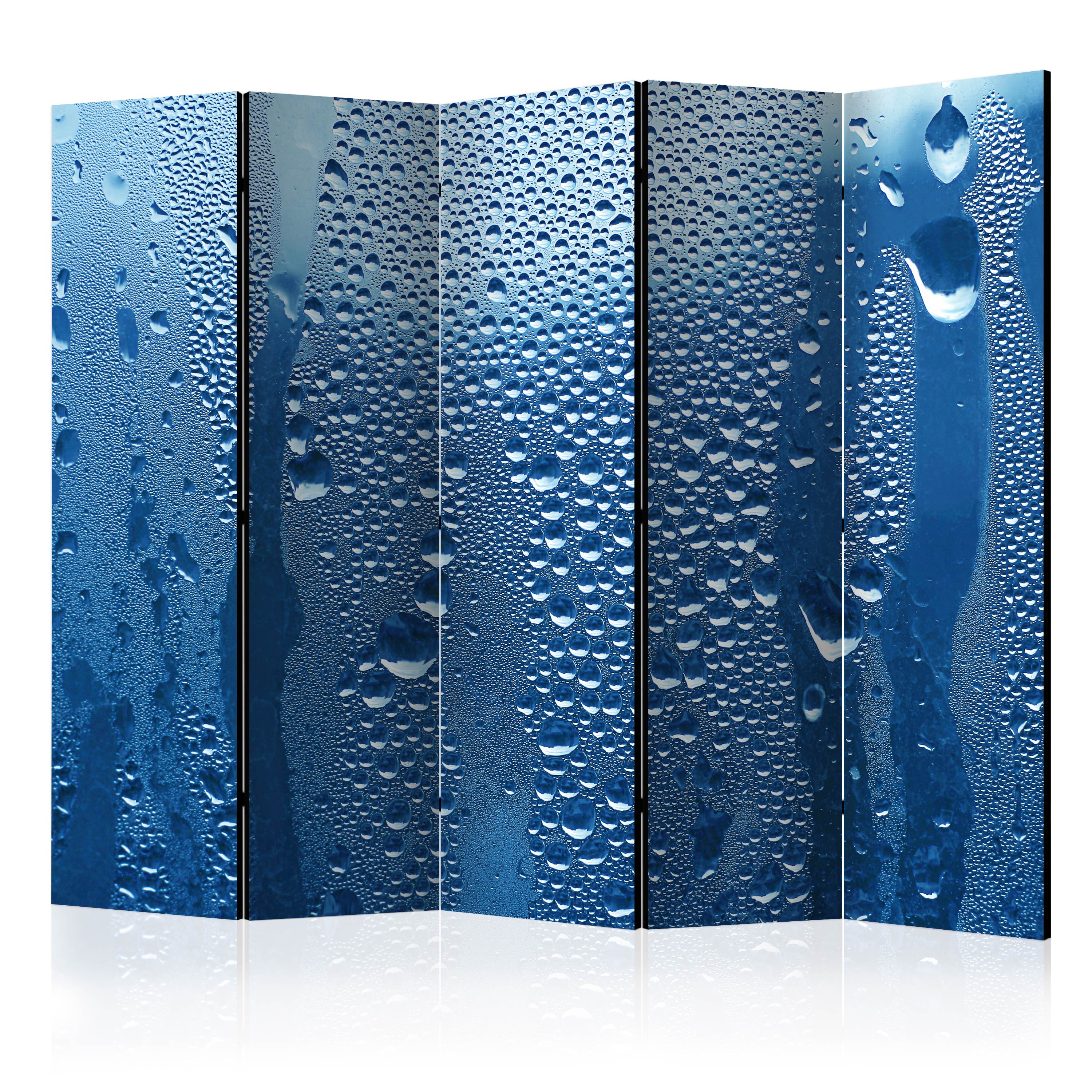 Rumsavdelare Skärmvägg Arkiio Water Drops on Blue Glass II 225x172 cm