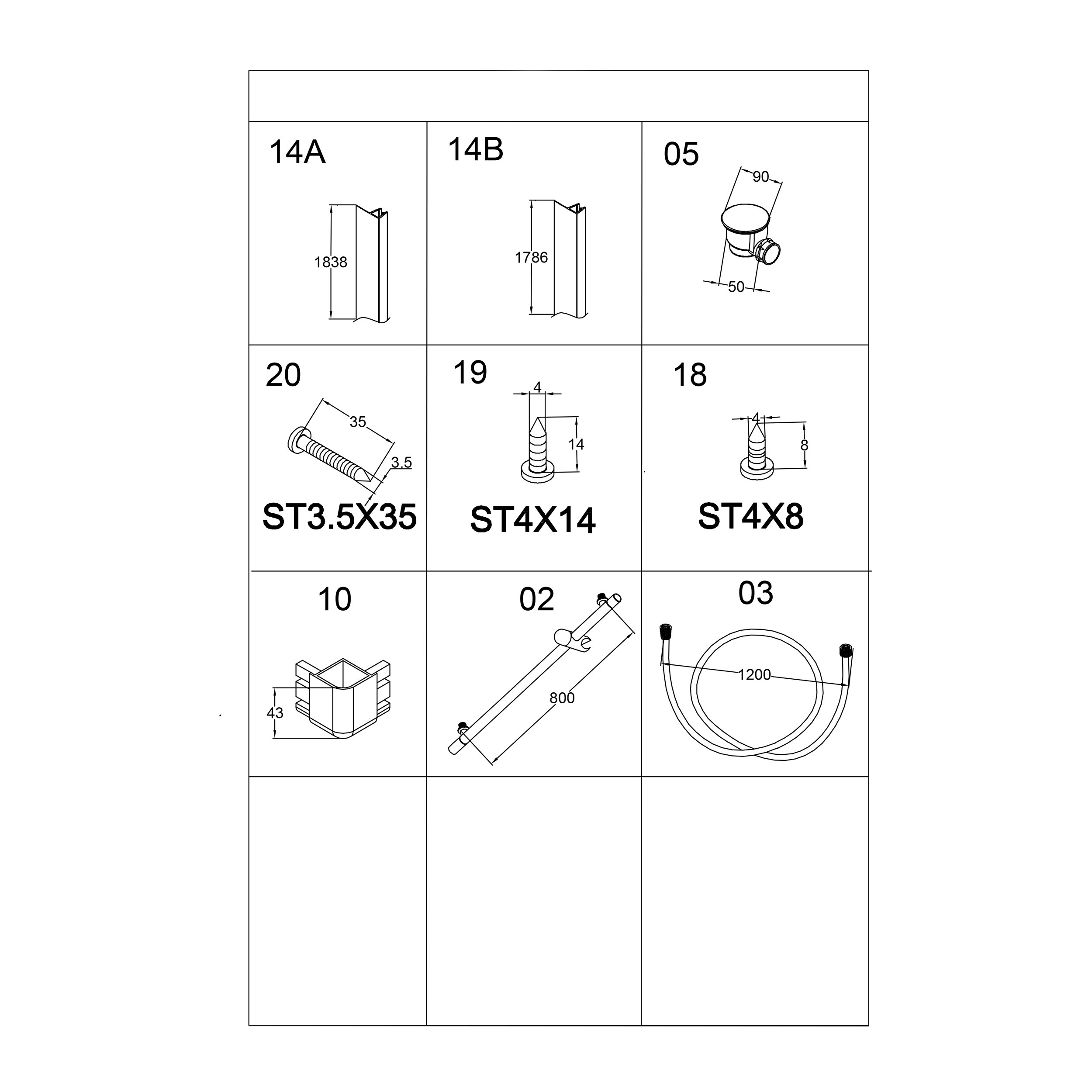 Duschkabin Bathlife Ideal 90x90 Rak