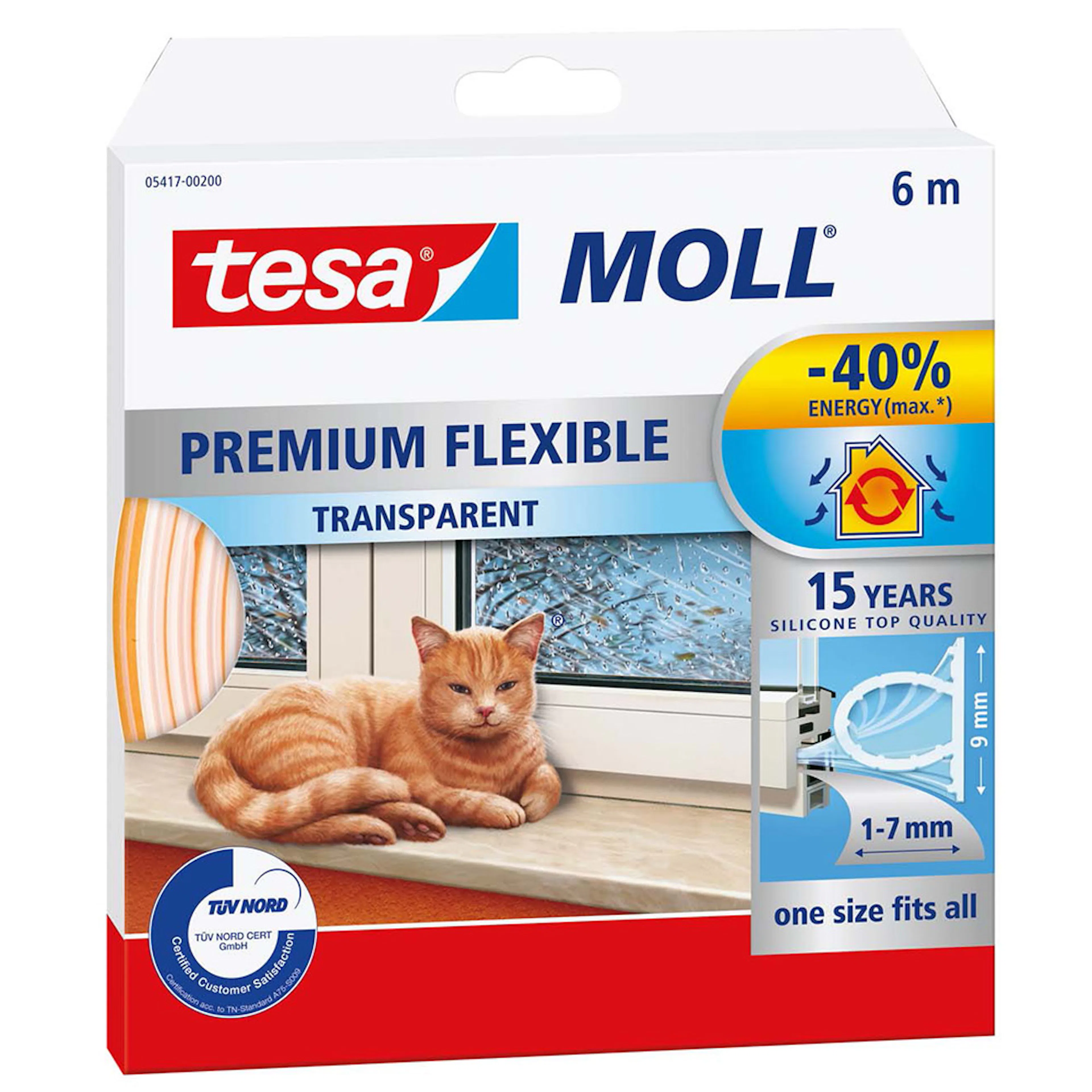 Tätningslist Fönster Tesa Silikon Transparent 6 m