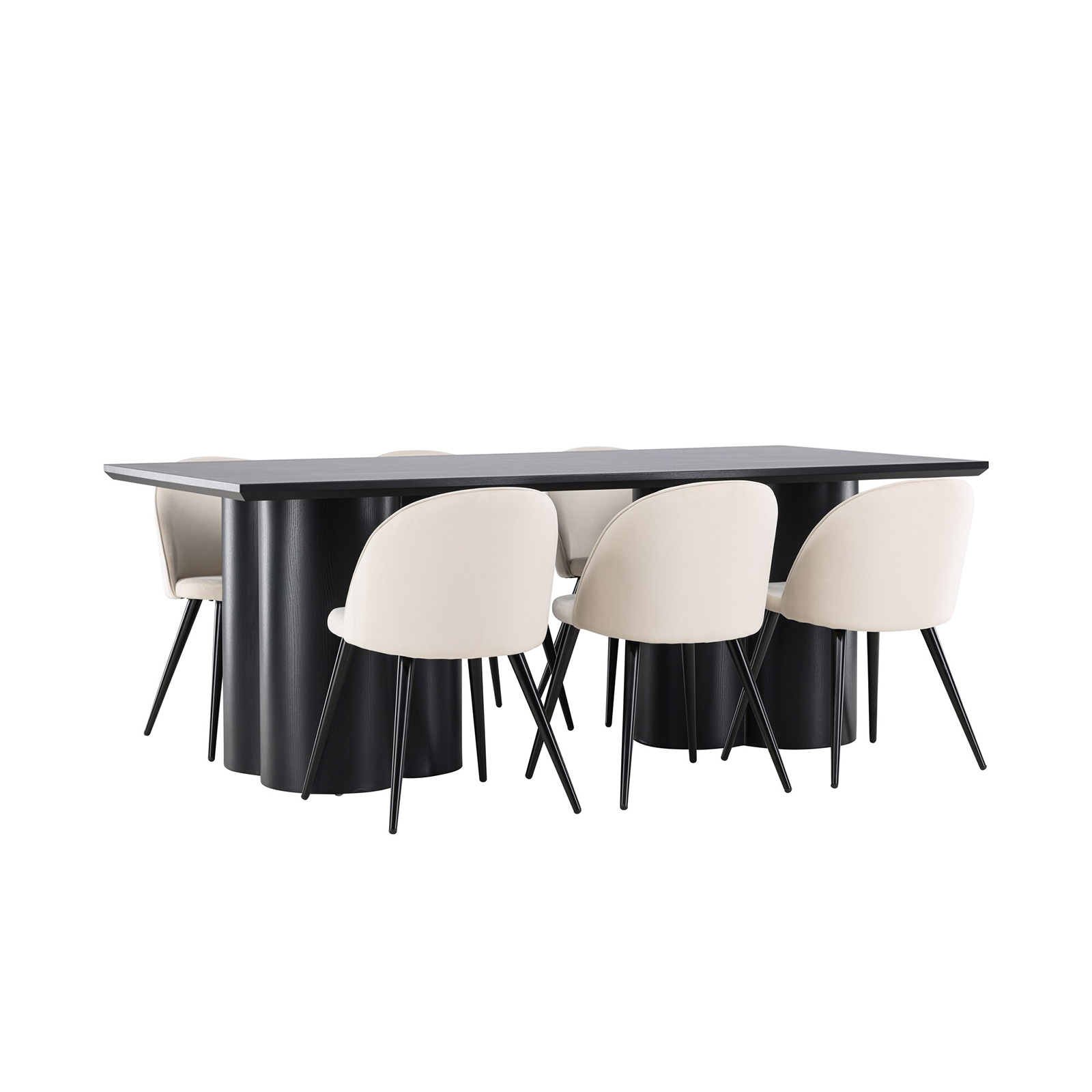 Matgrupp Venture Home Olivia 210 med 6 st Velvet Stolar