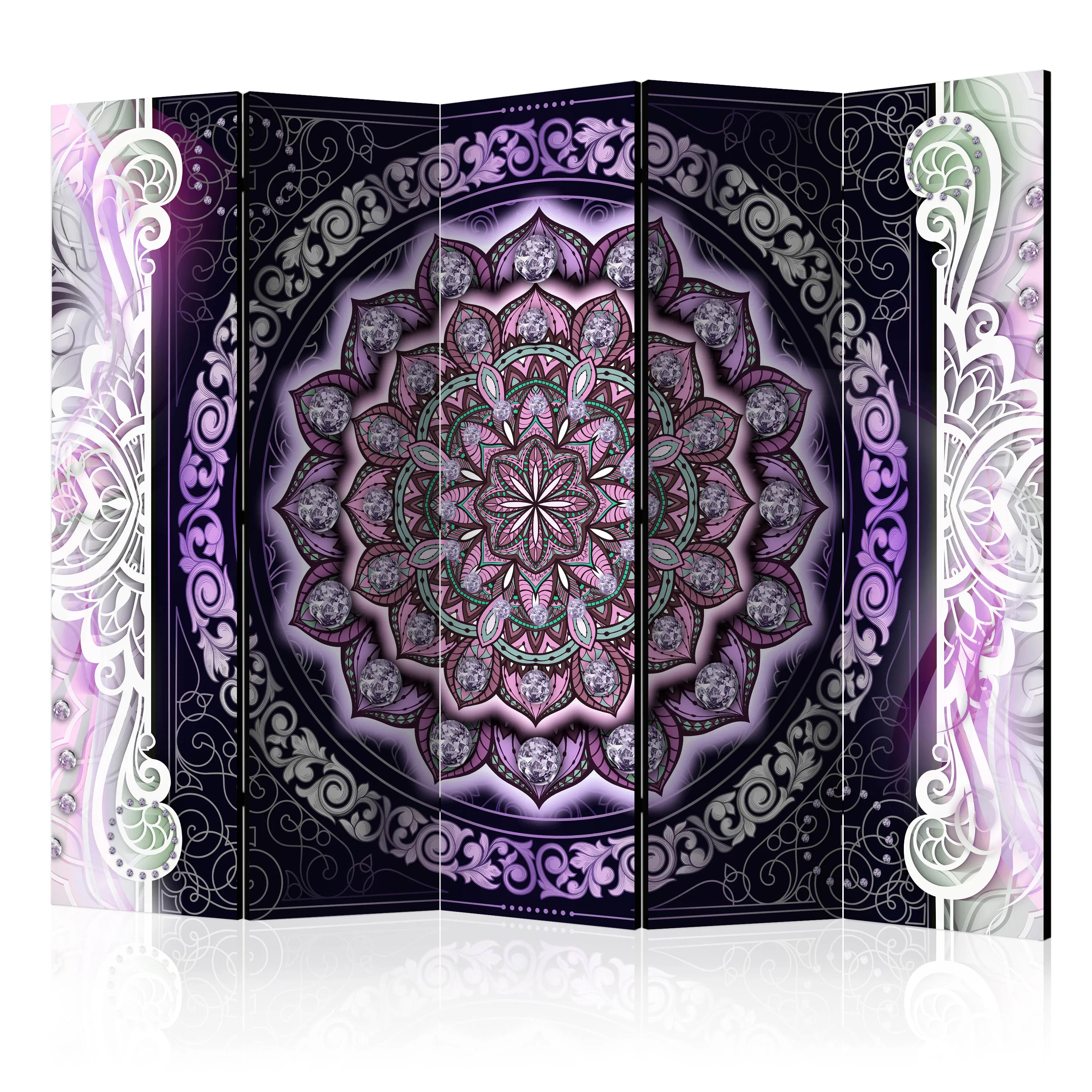 Rumsavdelare Skärmvägg Arkiio Round Stained Glass Violet II 225x172 cm