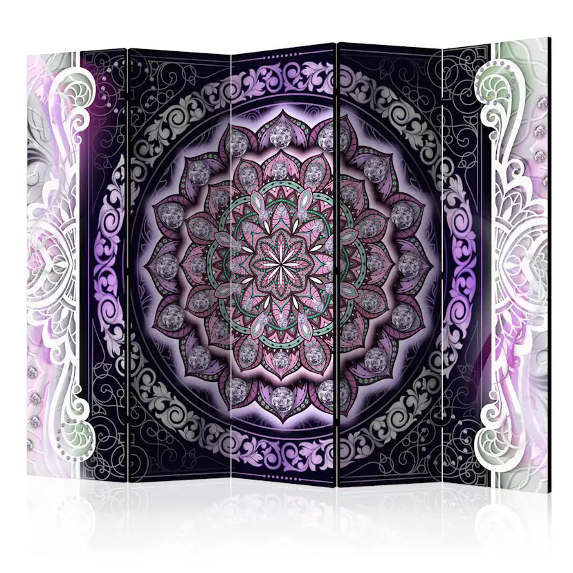 Rumsavdelare Skärmvägg Arkiio Round Stained Glass Violet II 225x172 cm