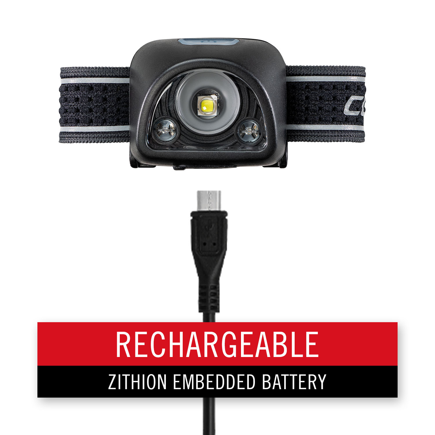 Pannlampa Coast FL1R Uppladdningsbar 435 Lumen Röd/Vit