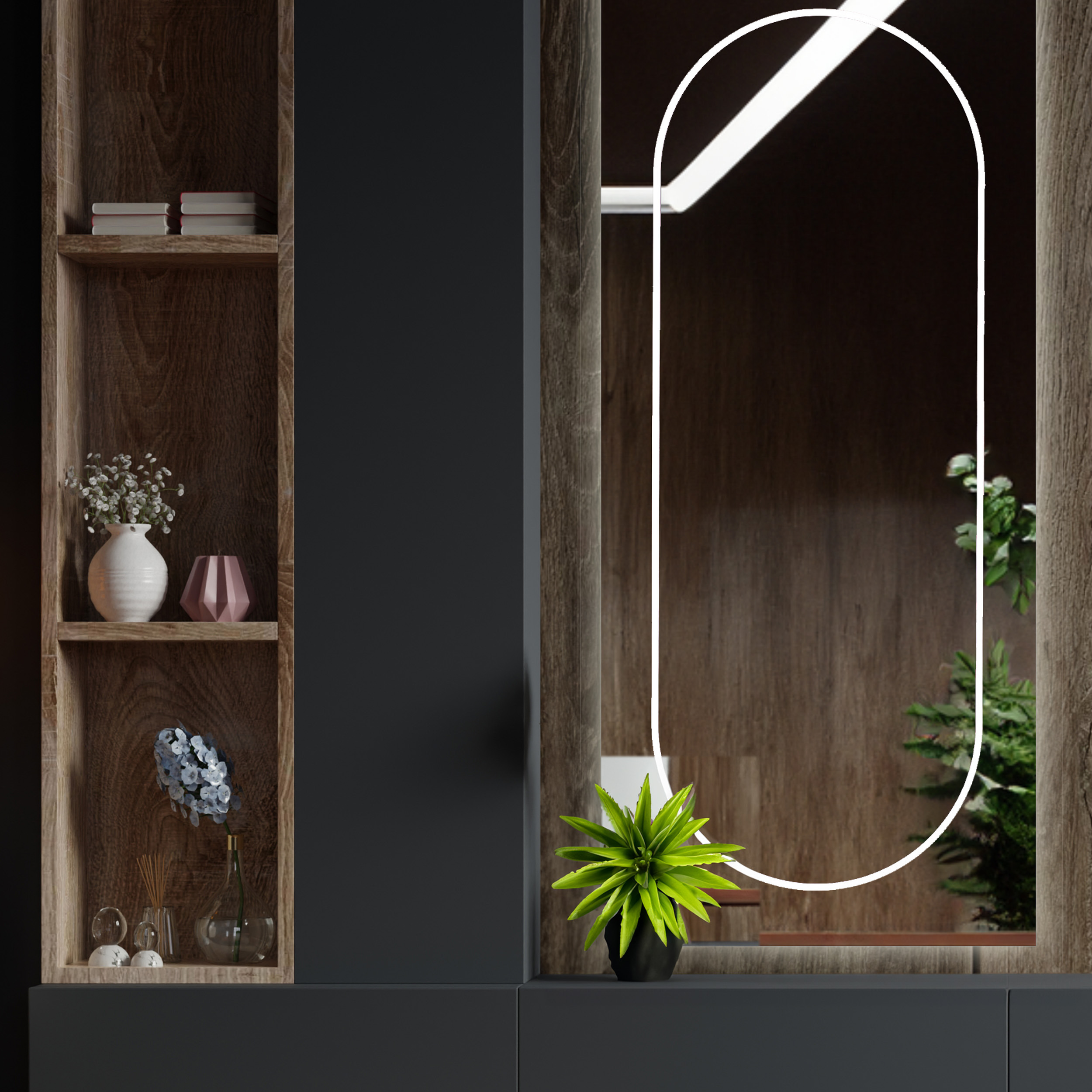 Spegel Vidi Vista med LED-belysning
