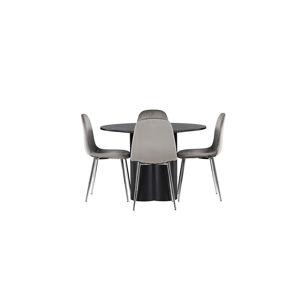 Matgrupp Venture Home Olivia Ø110 cm med 4 st Eva stolar