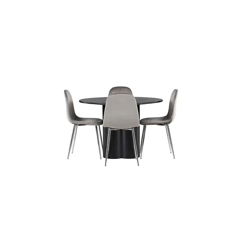 Matgrupp Venture Home Olivia Ø110 cm med 4 st Eva stolar